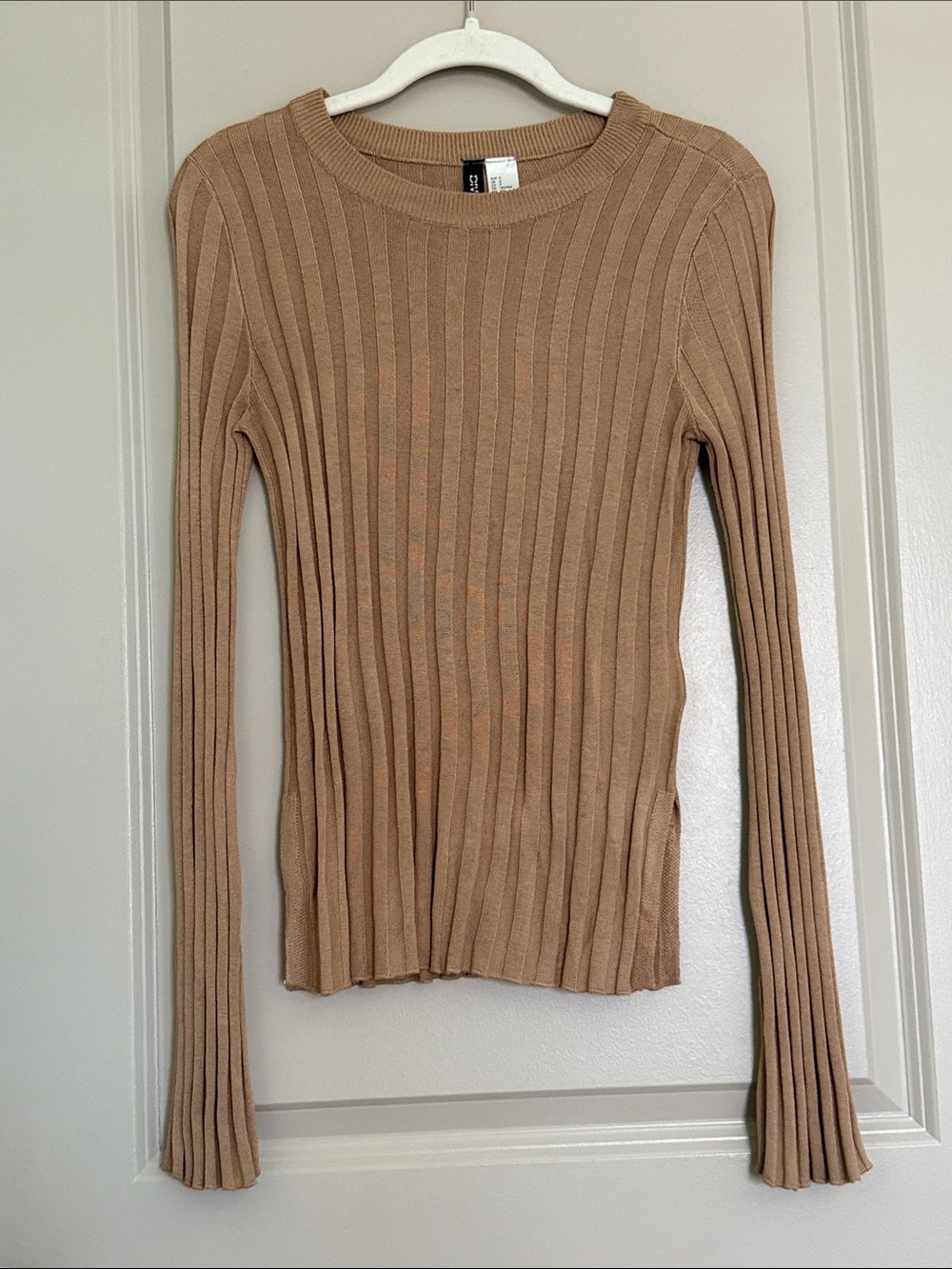 H&M Ribbed Long-Sleeve Sweater - Camel Brown